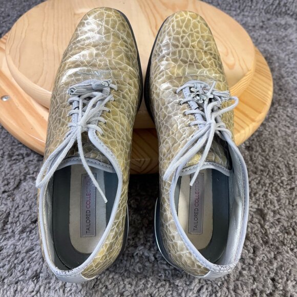 FootJoy Tailored Collection Golf Shoes Womens 8 Leather Croc Print Spikeless - Picture 6 of 8